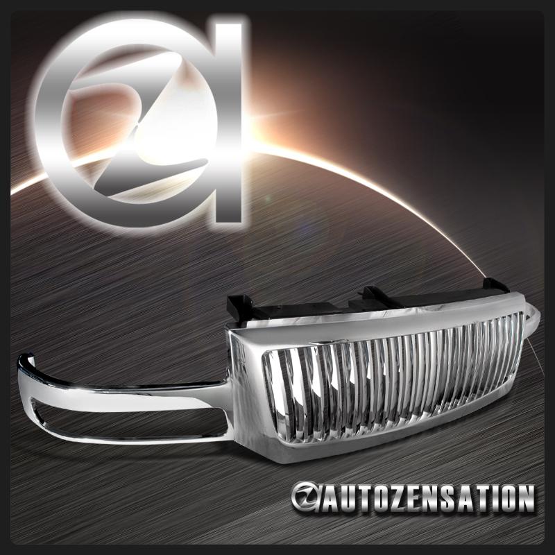 03-06 gmc sierra pickup chrome one piece design vertical grill