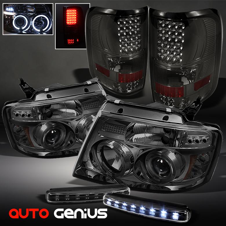 04-08 f150 smoke projector headlights + led tail lights + daytime running led