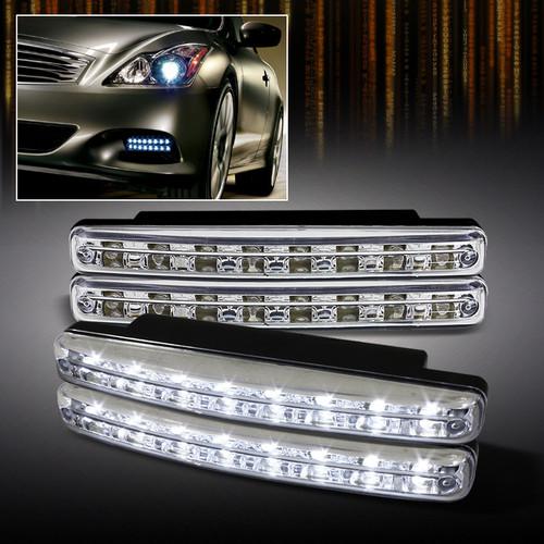 2x 12v 8 super white drl daytime running parking 7000k led bumper fog lights kit