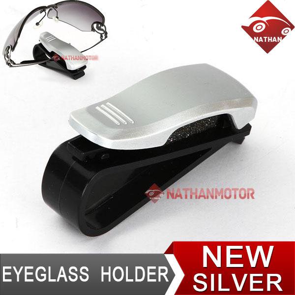 Car auto vehicle sun visor eye glass sunglasses eyeglass card holder clip silver