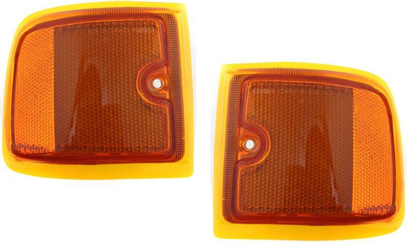 Side marker light lamp lens & housing pair set (driver & passenger side, qty 2)