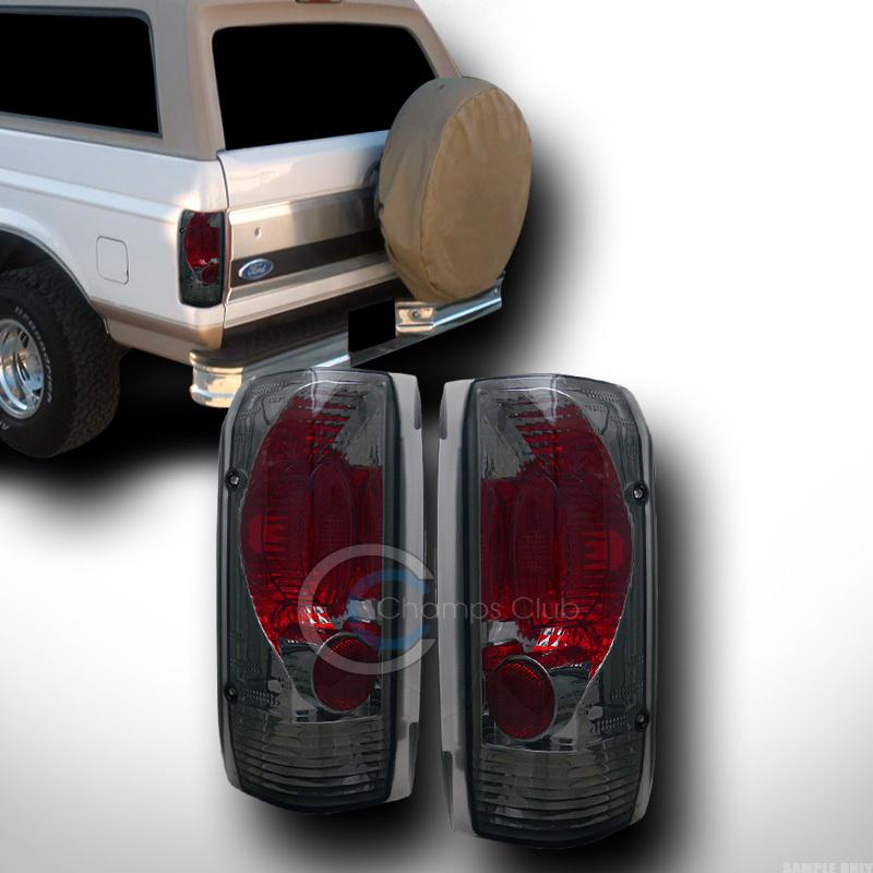 Euro smoke altezza tail lights rear brake lamps 89 90-96 ford bronco f150 pickup