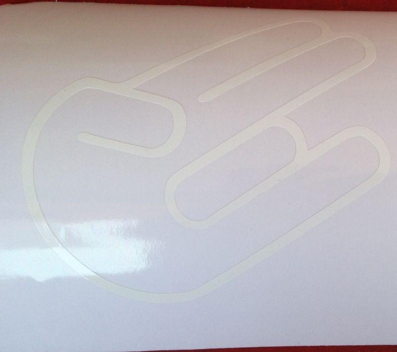 5" sticker - jdm - shocker hand - import car window sticker - white color