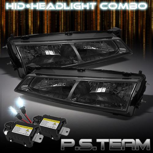 Smoked 97-98 240sx 180sx kouki jdm crystal headlights+6000k slim ballast hid kit