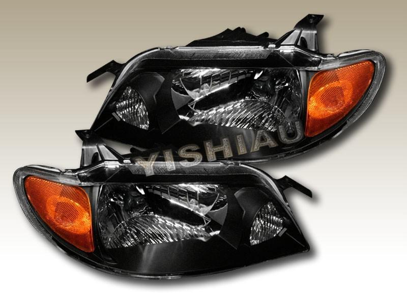 01 02 03 mazda protege jdm blk housing headlights new