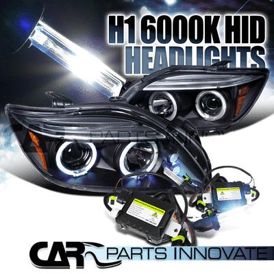 04-10 scion tc black halo led projector headlights+h1 6000k hid conversion kit