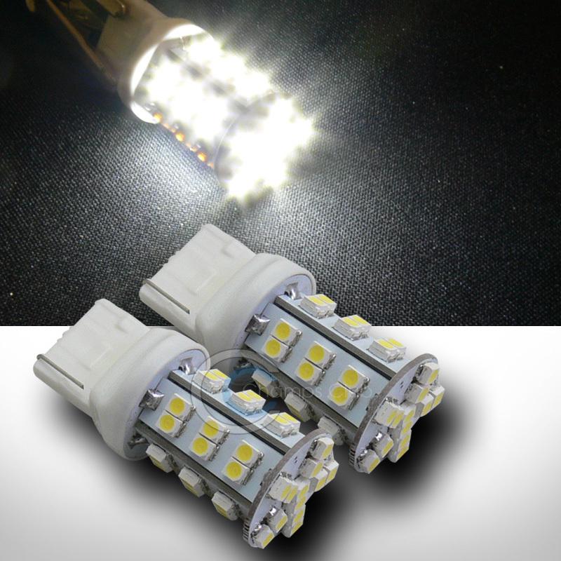 2pc 7440 t20 42x 3528 smd led bright white rear turn signal light bulb dc 12v