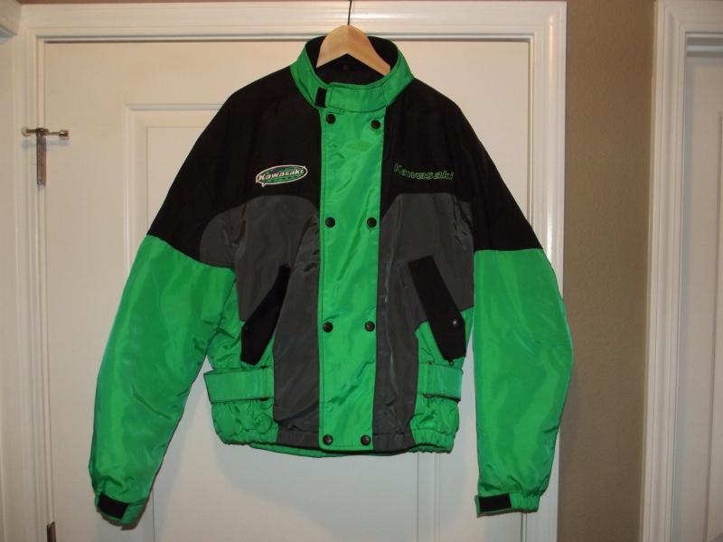 Kawasaki team green nylon motorcycle motocross racing / riding jacket sz xl