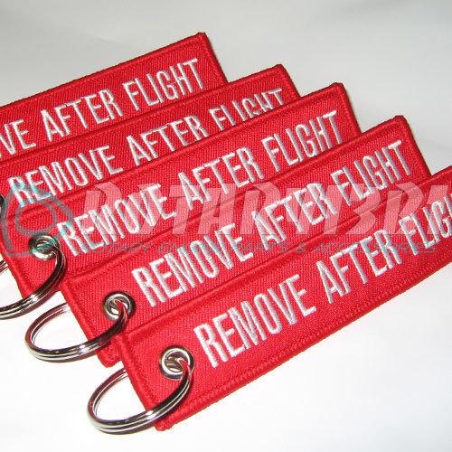 Remove after flight key rings tags high visibilty aviation gift red/white 5piece