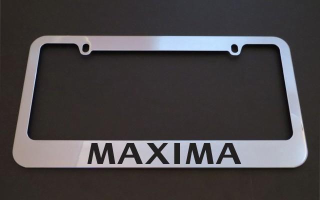 1 brand new nissan maxima chrome metal license plate frames + screw caps