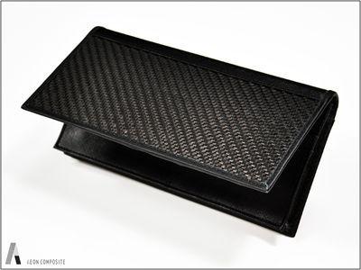 Aeon composite real carbon fiber long leather wallet pouch case