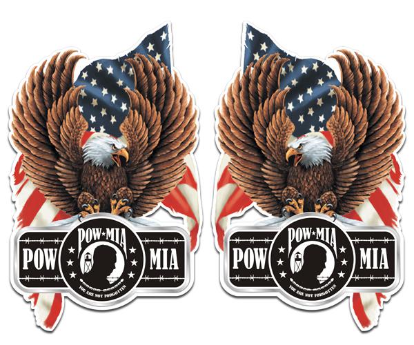 Eagle pow mia decal set 4"x2.5" american flag war military helmet sticker zu1