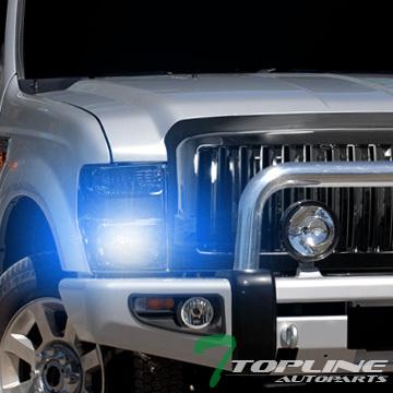 8000k hid bi-xenon+smoke crystal head lights signal lamps 2008-2010 f250 f350 sd