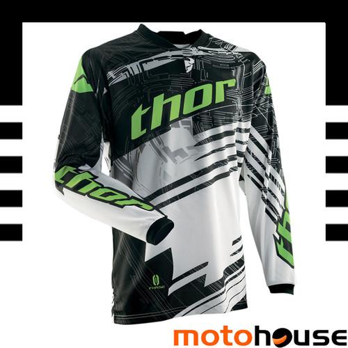 Thor youth phase swipe jersey mx offroad dirt motocross green black white 