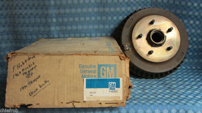 1969 firebird grand prix tempest nos front hub & brake drum 70 71 72 (see ad)