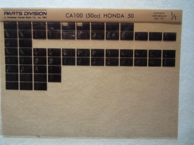 Honda motorcycle ca100 50cc honda 50 microfiche parts catalog ca 100 7/91