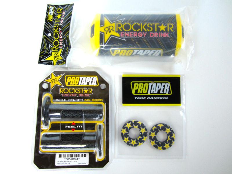 Pro taper protaper rockstar square 1-1/8" fat bar pad 2.0 mx grips grip donuts