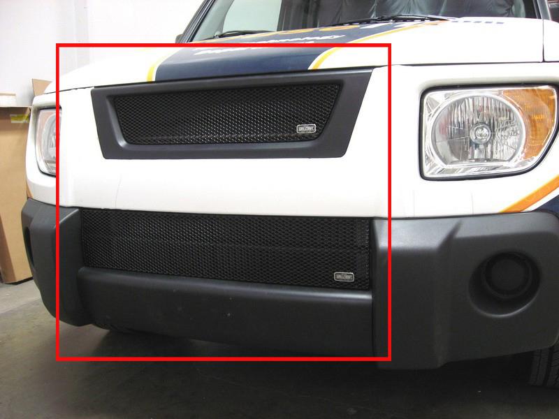 2003-2006 honda element grillcraft full black 2 pc set  grille insert  mx grill 