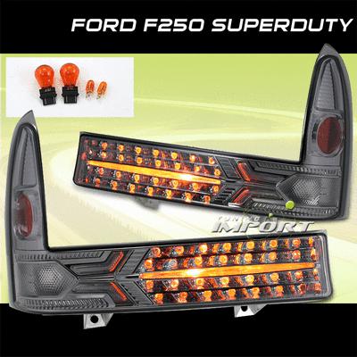 Ford 2000-2004 excursion smoke lens diamond cut bumper signal light left+right