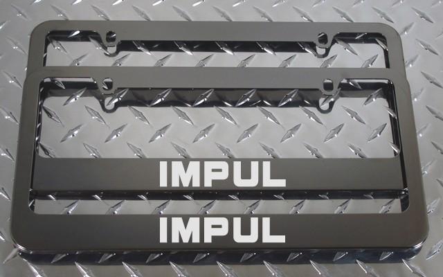 2 brand new nissan impul gunmetal license plate frame + screw caps