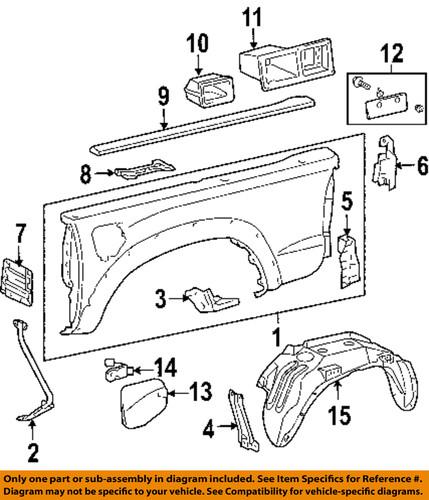 Toyota oem 6567204050 front & side panels-pick up box-side panel front support