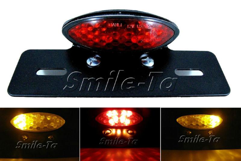 Motorcycle led black tail light lens red cruiser buggy harley ktm honda yamaha -