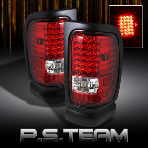 94-01 dodge ram pickup red clear led tail lights lamps left+right