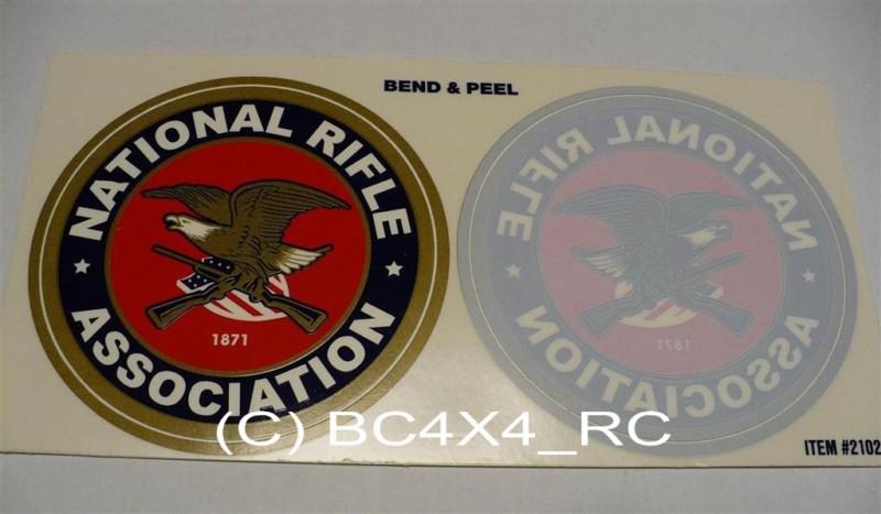 (2) nra national rifle association stickers decals - official - inside & outside