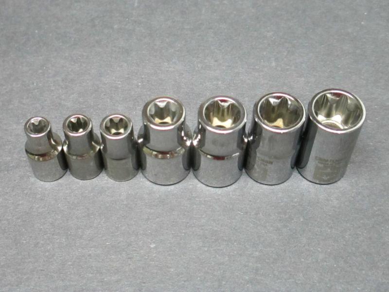 Made in usa craftsman 7 piece etorx external torx sockets 1/4" 3/8" drive e6-e16