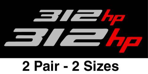 2010 2011 2012 chevrolet camaro 312hp decals *2pair 2sizes* silver/red