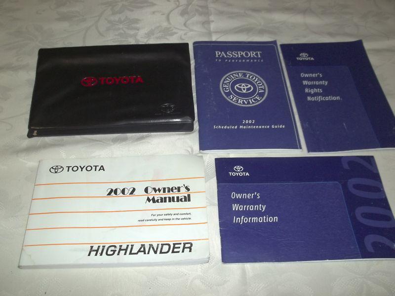 2002 toyota highlander owner manual 5/pc.set & black toyota factory case free s