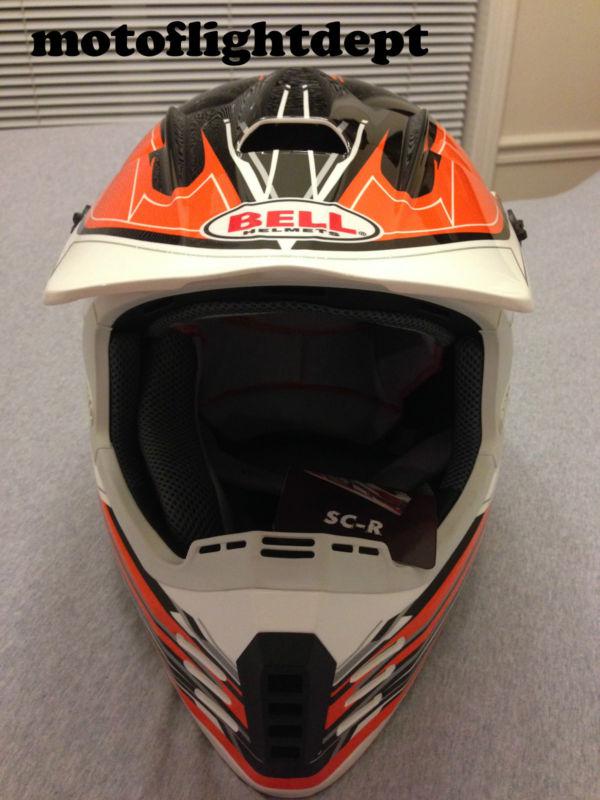Bell sc-r vector helmet- size med- orange/silver
