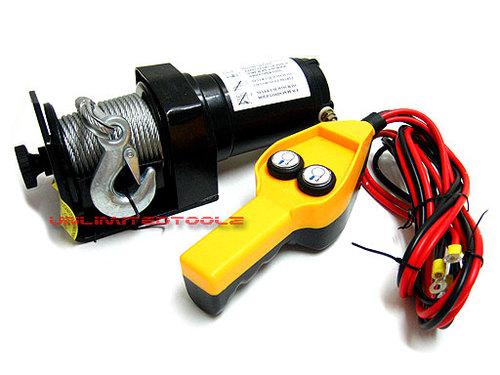 2000lbs power cable winch 12v remote control electric marine boat pulling puller