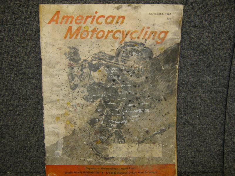 American motorcycling magazine november 1961 ahrma  literature vintage racing