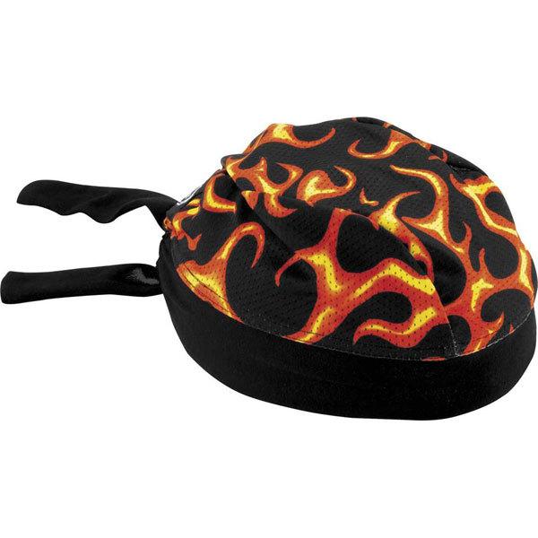 Red mesh flames schampa mesh flames stretch headwrap