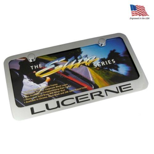 Buick lucerne chrome brass license plate frame - new!