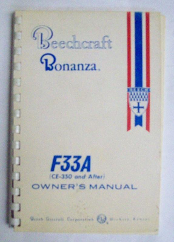 Original beech f33a bonanza (ce-50 & after) owner's manual