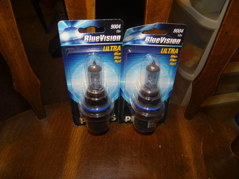 Philips 9004bv blue vision halogen replacement headlamp bulbs new!!