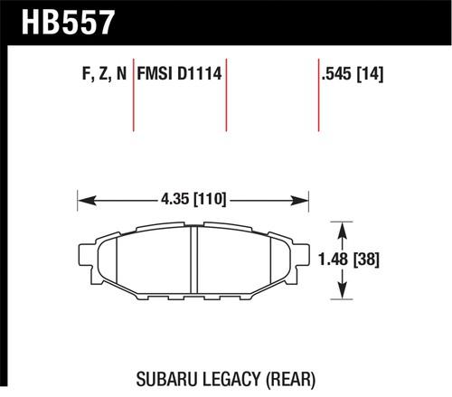 Hawk performance hb557z.545 disc brake pad