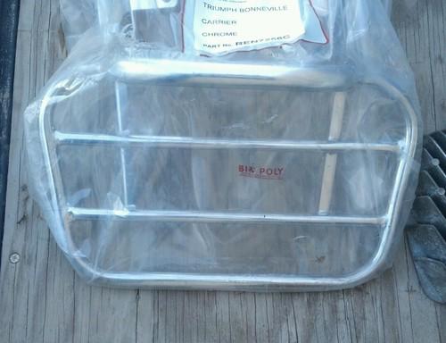 New! genuine! triumph! bonneville! rear! chrome! luggage! rack! 