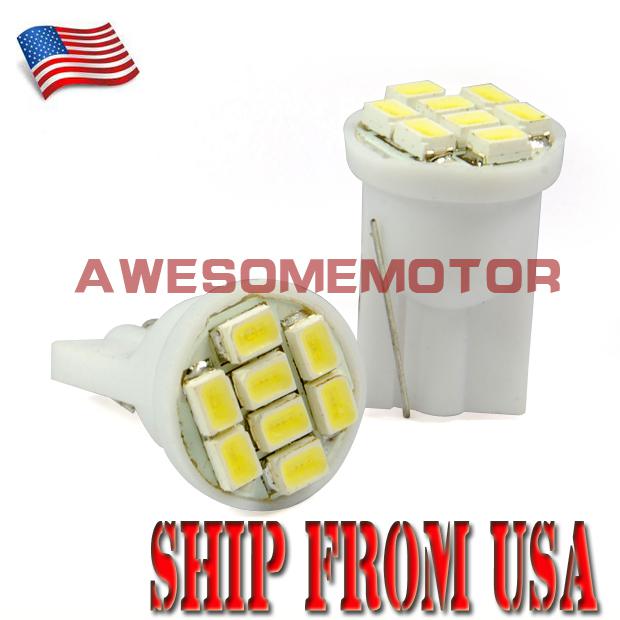 Us 2 pcs brand new white led sidemarker bumper corner light lamp bulbs 8 smd t10