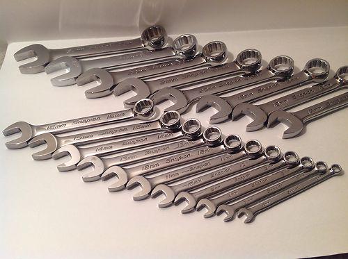 Snap-on tools metric short combination 12-point wrench set 24-6mm 19 pc