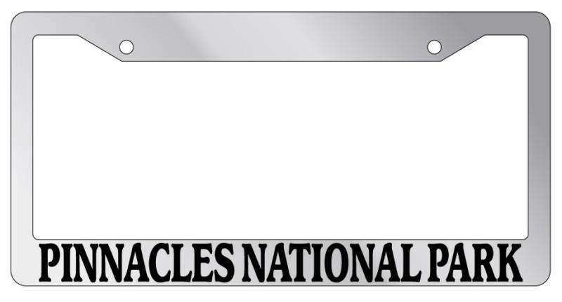 Chrome license plate frame pinnacles national park auto accessory novelty