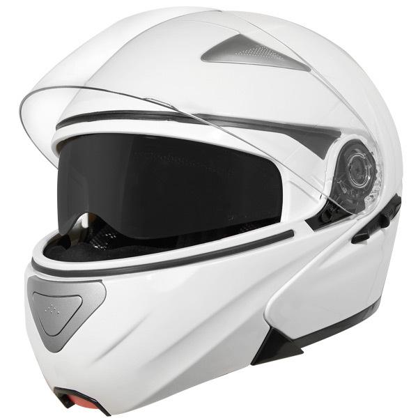 New hawk white glossy modular helmet motorcycle biker l xl