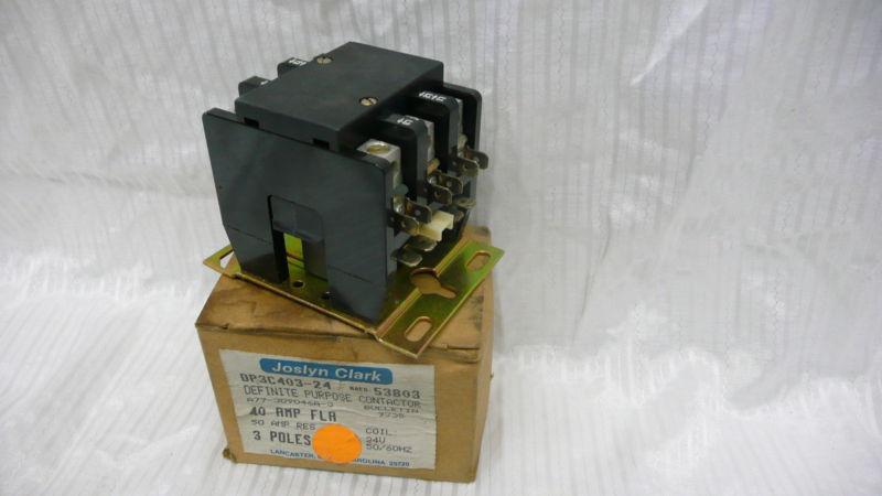 New old stock dp3c403-24 definite purpose contractor 40 amp 3 poles electrical