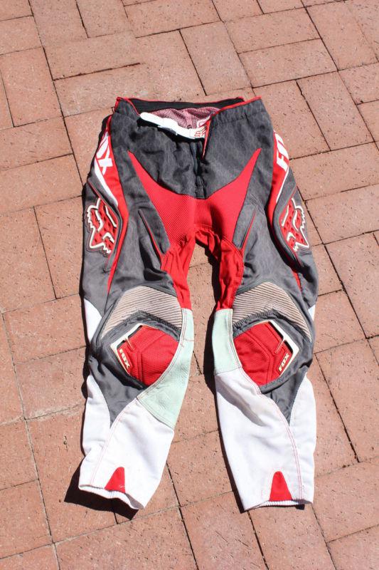 Fox blitz motorcross dirt bike racing pants youth kids boys 12 14  red grey