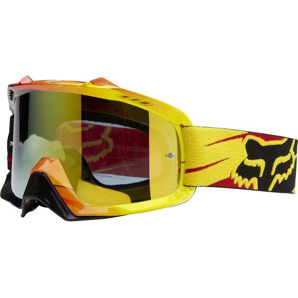 Fox racing airspc tracer yellow goggles with gold spark lens atv mx off road ktm