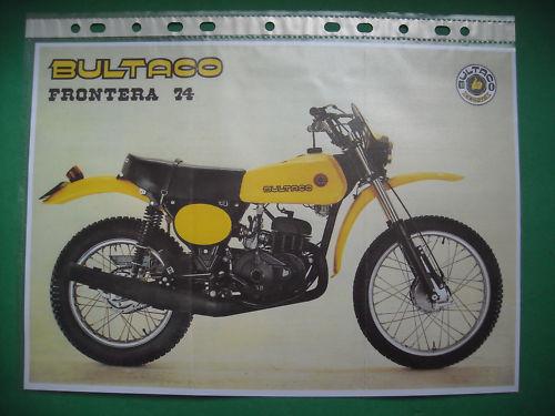 Bultaco frontera 74, photocopy factory sales brochure 