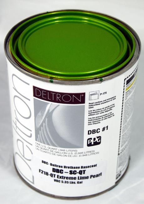 Ppg dbc deltron basecoat extreme lime pearl quart auto paint