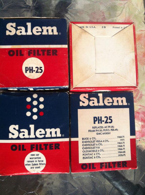 Salem ph-25 lot of 4 oil filter - replaces pf-25, ph-30, per-49, gmc 6438261